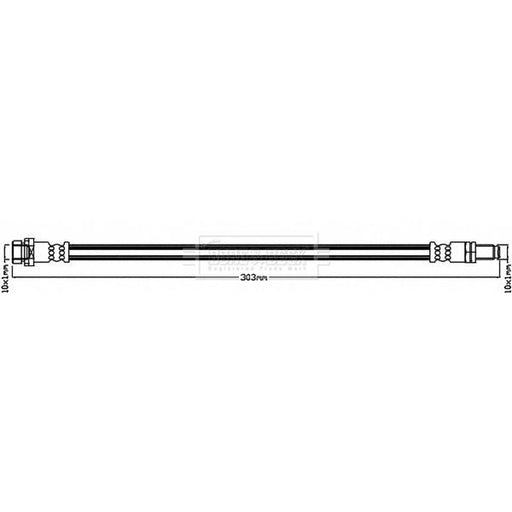 Borg & Beck Brake Hydraulic Hose Line outer BBH8402