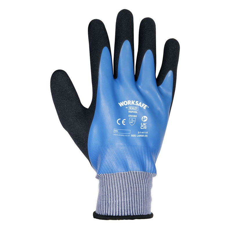 Worksafe Worksafe Waterproof Latex Gloves, Large - Pair SSP49L Worksafe - Dynamic Drive