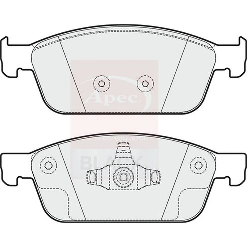 Apec Black Front Brake Pad Set fits Ford Focus III 2011-2020 2.0