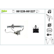 Valeo Electric Window Regulator Lifter Right Rear 861227