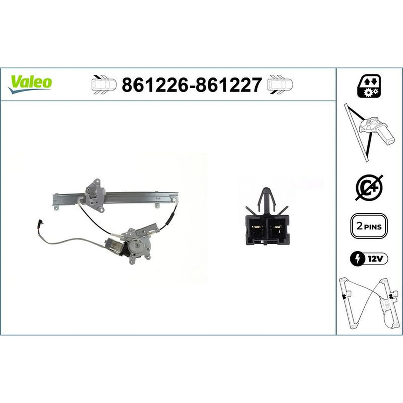 Valeo Electric Window Regulator Lifter Right Rear 861227