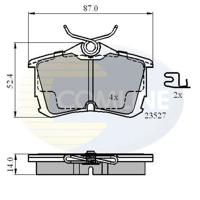 Comline 4 x Rear Brake Pad Set fits Honda Accord 1999-2002 1.8 2.0 2.3