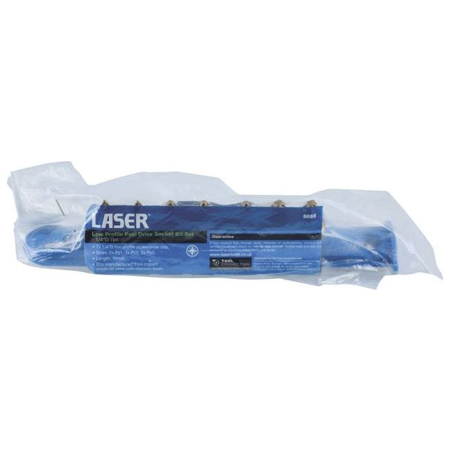 Laser Low Profile Pozi Drive Socket Bit Set 1/4"D 7pc 8665 Laser - Dynamic Drive