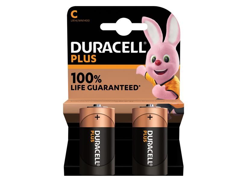 Duracell C Cell Plus Power +100% Batteries (Pack 2) Duracell - NN4 Online