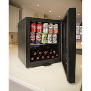 Baridi 50L Table Top Beer & Drinks Mini Fridge 3-10C Light Black & Glass Baridi  - Dynamic Drive
