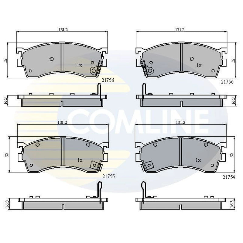 Comline 4 x Front Brake Pad Set fits Eunos 500 1992-1999 2.0
