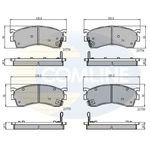 Comline 4 x Front Brake Pad Set fits Eunos 500 1992-1999 2.0