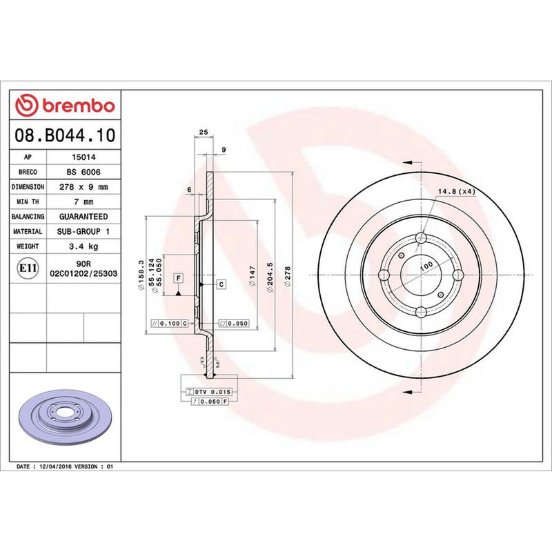 Brembo Front & Rear Brake Discs & Pads fits Toyota Yaris/Vitz 2005-2014