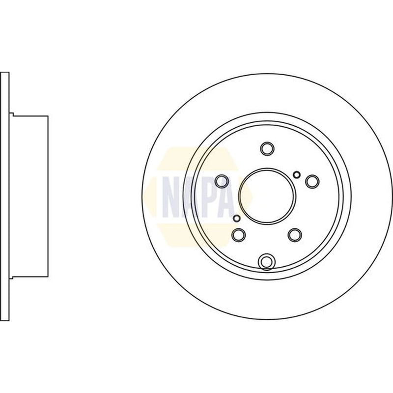 NAPA 2 x Solid Brake Discs fits Toyota Verso 2009-2018 1.6 1.8 2.0 2.2