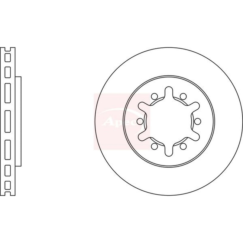 Apec 2 x Vented Front Brake Discs DSK734-x2
