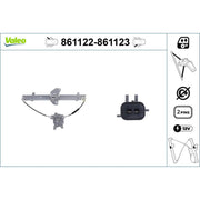 Valeo Electric Window Regulator Lifter Right Rear 861123