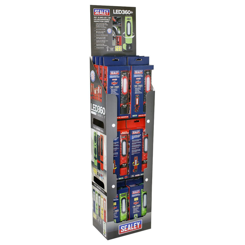 Sealey LED360PLUS Series Inspection Light Combination Display Pack of 24 Sealey - Dynamic Drive