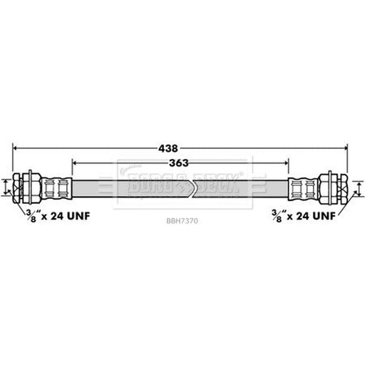 Borg & Beck Brake Hydraulic Hose Line Rear Right BBH7370