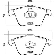 DON Front Brake Pad Set fits Ford Focus II 2005-2012 2.5