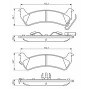 Bosch Front & Rear Pads fits Jeep Grand Cherokee 1991-1999 2.5 4.0 5.2 5.9