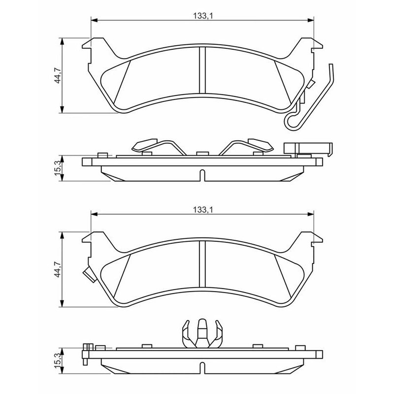 Bosch Front & Rear Pads fits Jeep Grand Cherokee 1991-1999 2.5 4.0 5.2 5.9