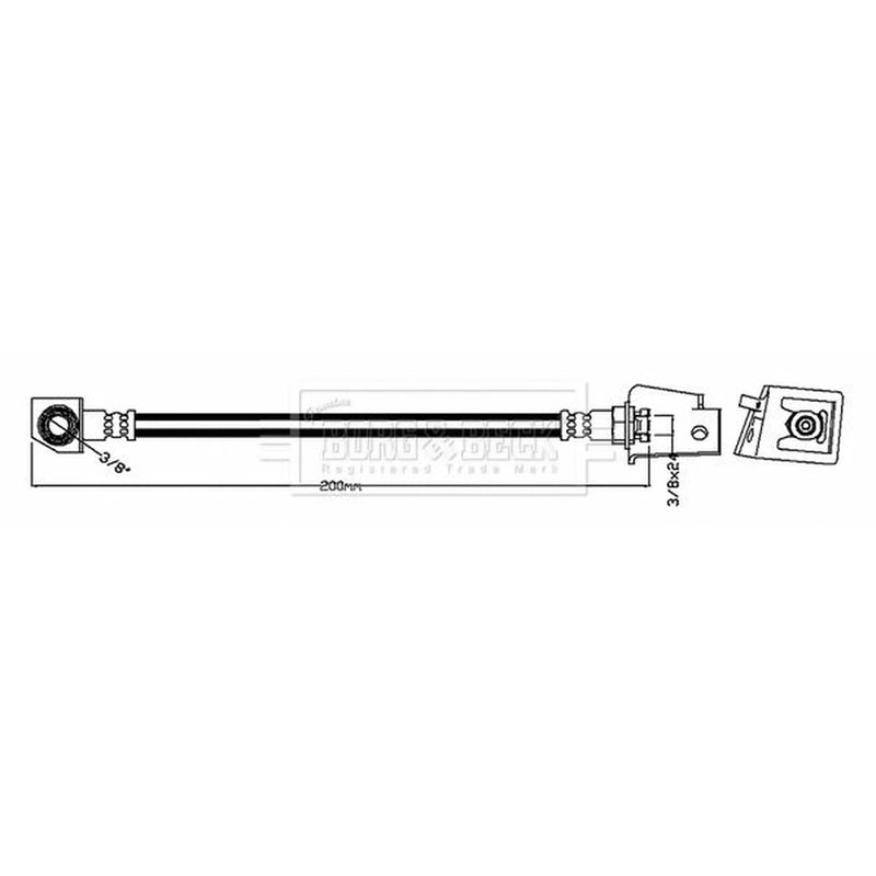 Borg & Beck Brake Hydraulic Hose Line outer BBH7627
