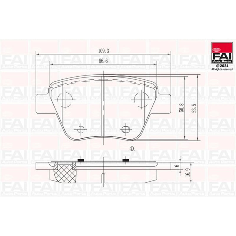 FAI Rear Brake Pad Set fits Audi A1 2012 on 2.0