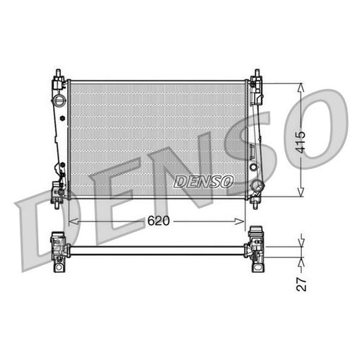 Denso Engine Radiator fits Abarth Grande Punto 2007-2010 1.4