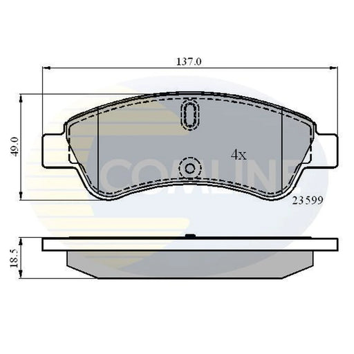 Comline Front & Rear Brake Discs & Pads fits Citroën C3 III 2016-2018 1.2 1.6