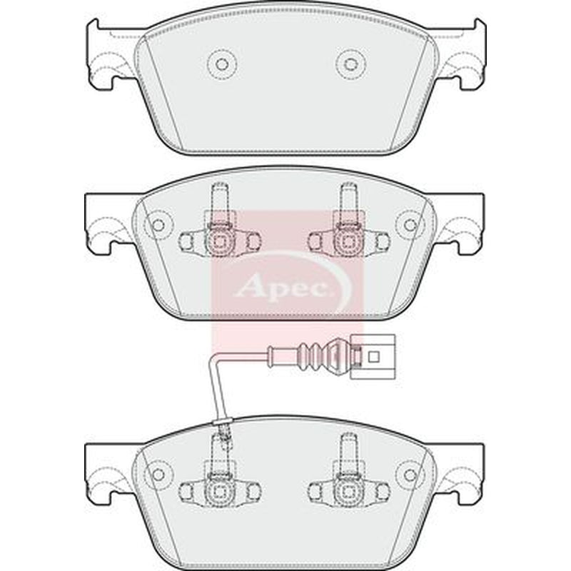 Apec Front Brake Pad Set fits VW California T5 Camper 2009-2015 2.0