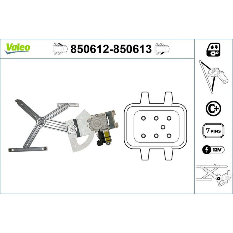 Valeo Electric Window Regulator Lifter Left Front 850612
