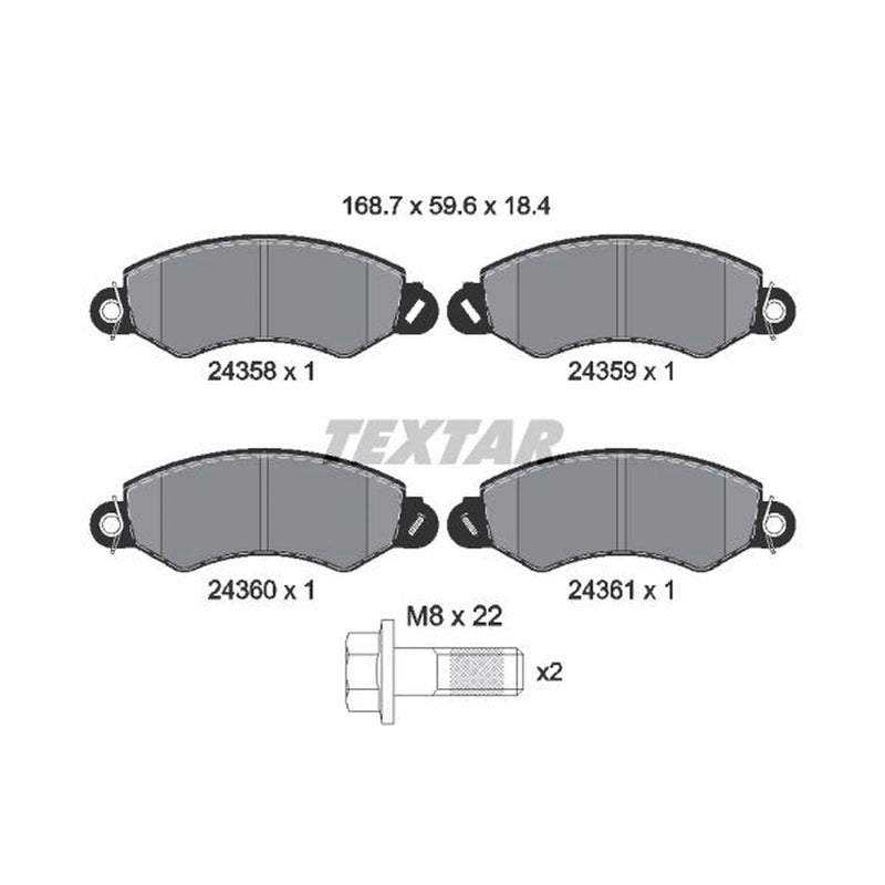 Textar Front Brake Pad Set 2435801