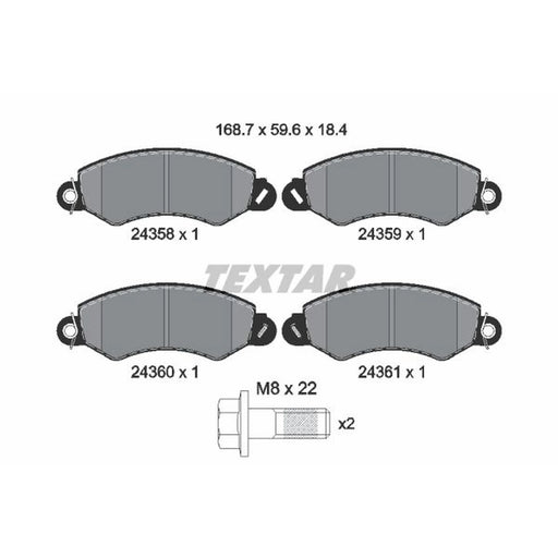 Textar Front Brake Pad Set 2435801