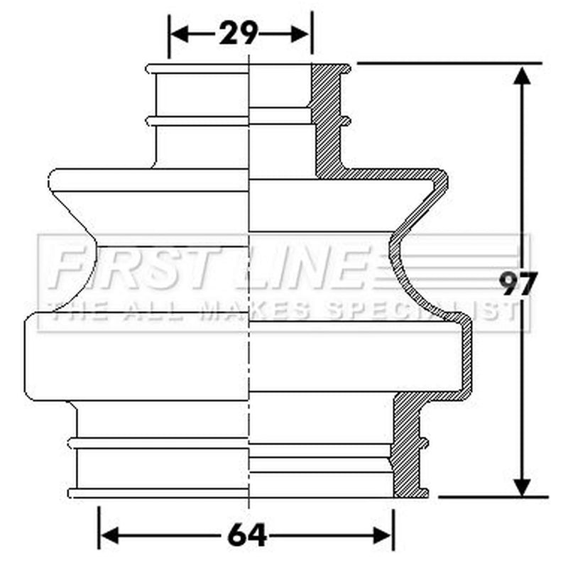 First Line Drive Shaft Bellow Kit Rear Left fits Mercedes-Benz S-Class 1992-1999