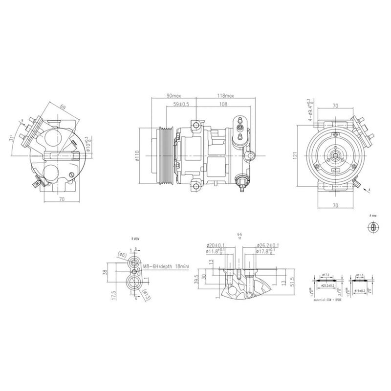 Hella Air Conditioning Compressor fits Mercedes-Benz AMG GT 2020-2021 190.381