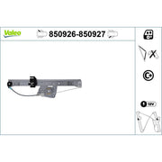 Valeo Electric Window Regulator Lifter Right Rear 850927