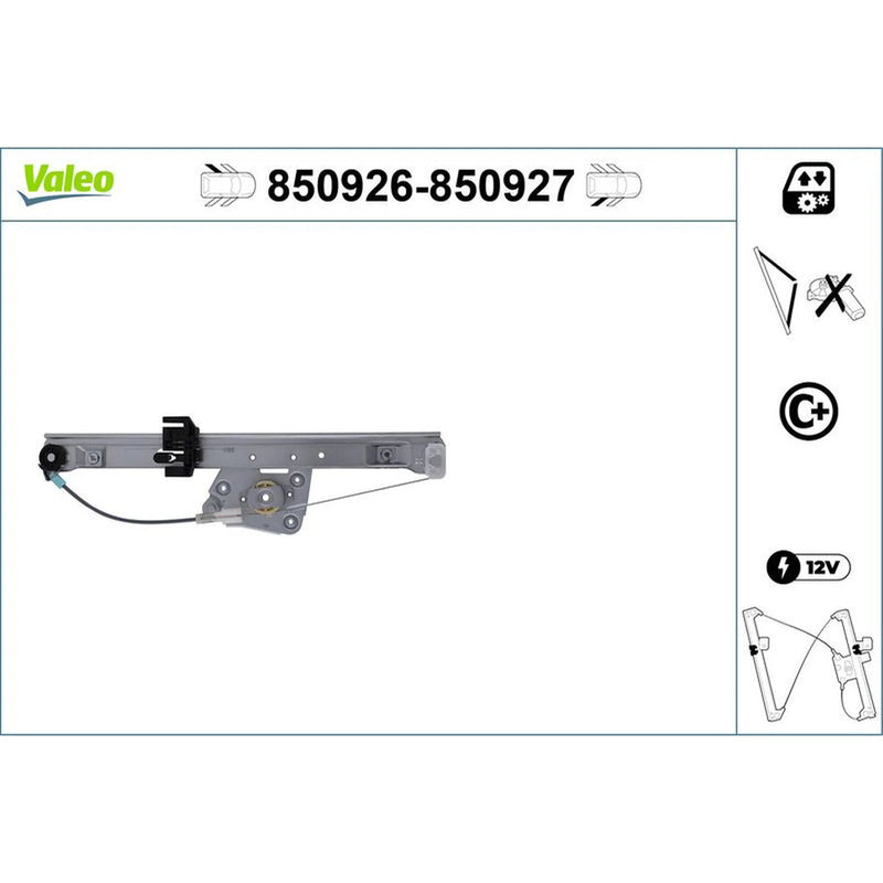 Valeo Electric Window Regulator Lifter Right Rear 850927