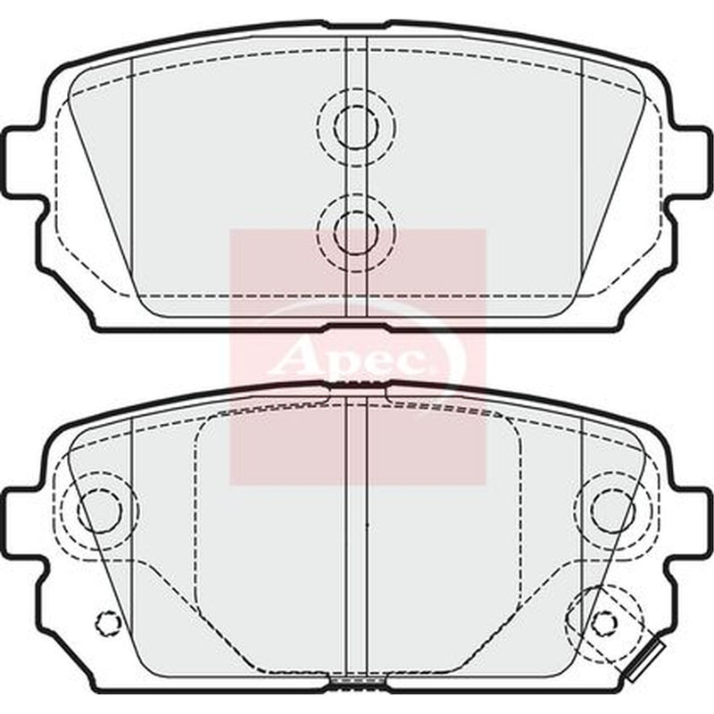 Apec Rear Brake Pad Set fits Kia Carens III 2006-2013 1.6 2.0