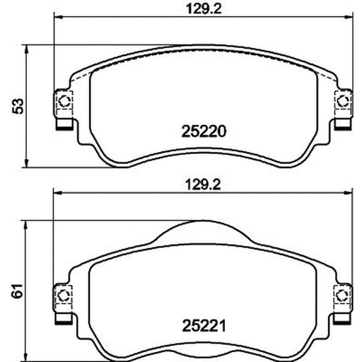 DON Front Brake Pad Set fits Citroën C4 II 2009-2018 1.2 1.4 1.6
