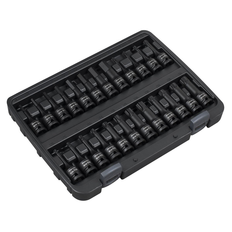 Premier Hex/TRX-Star*/Spline Impact Socket Bit Set 1/2"Sq Drive 24pc Sealey Premier - Dynamic Drive