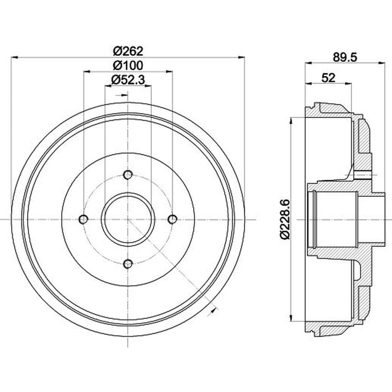 Mintex Brake Drum Assembly Rear fits Dacia Dokker 2012-2021 1.2 1.3 1.5 1.6