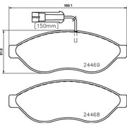 Brembo 4 x Front Brake Pad Set fits Citroën Relay III 2006-2023 2.0 2.2 3.0