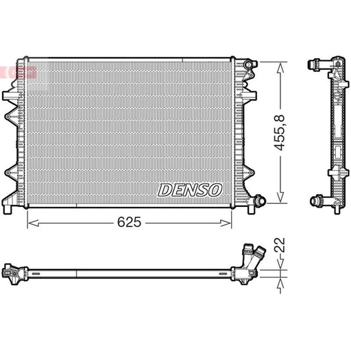 Denso Engine Radiator fits VW Tiguan 2010-2018 1.4 2.0