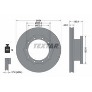 Textar 2 x Internally Vented Brake Discs 93243400