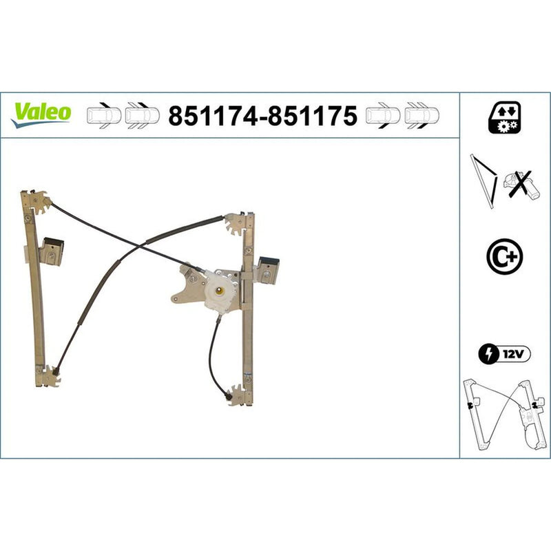 Valeo Electric Window Regulator Lifter Left Front 851174