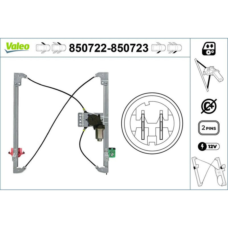 Valeo Electric Window Regulator Lifter Right Front 850723