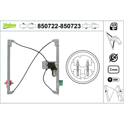 Valeo Electric Window Regulator Lifter Right Front 850723