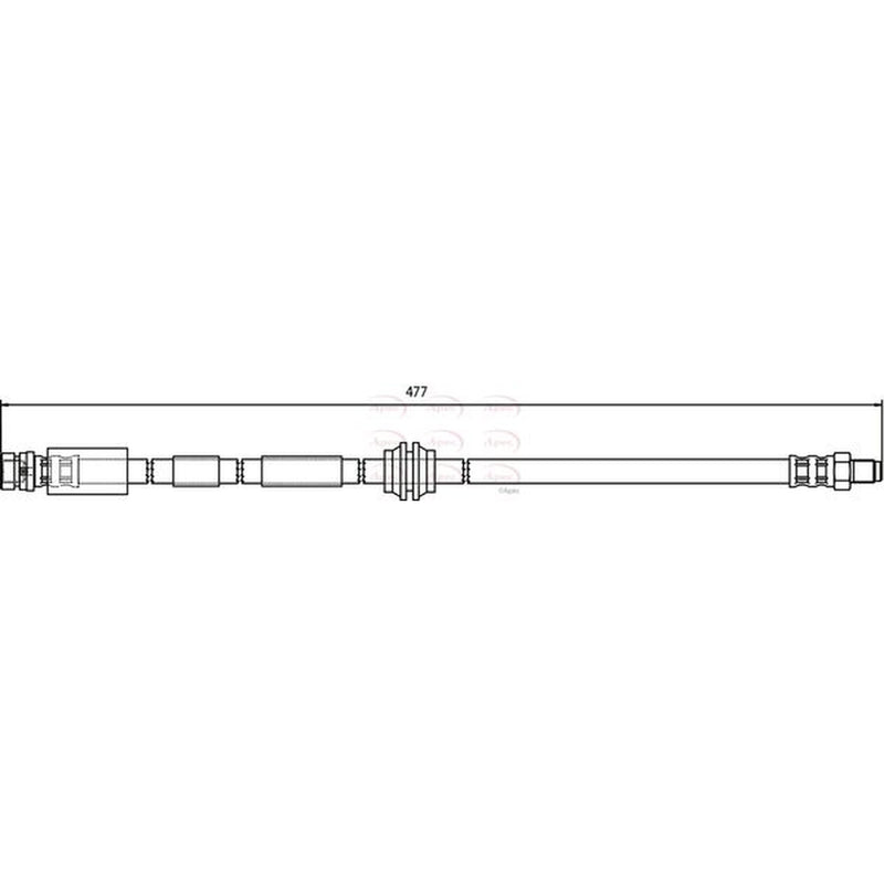 Apec Brake Hydraulic Hose Line Front fits Ford Mondeo 2000-2007 1.8 2.0 2.2 3.0