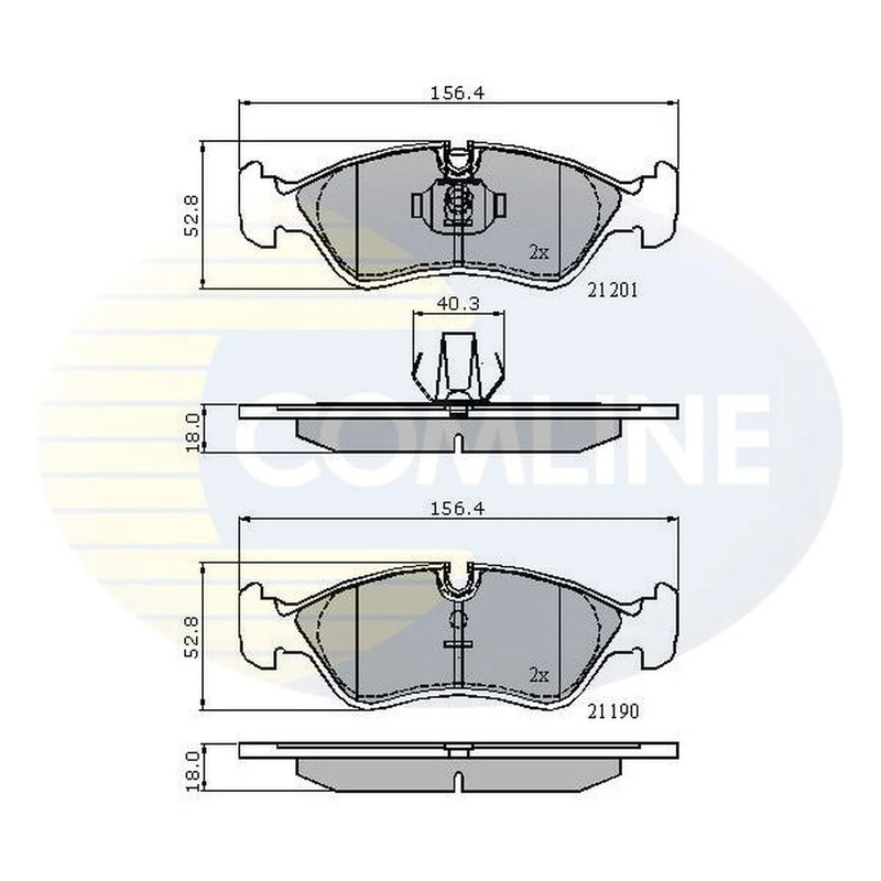 Comline Front & Rear Pads fits Vauxhall Vectra 2000-2003 1.8