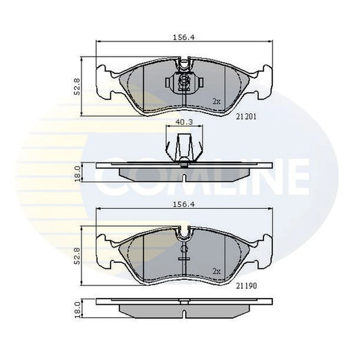 Comline 4 x Front Brake Pad Set fits Opel Astra F 1992-1998 1.6 1.7