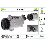 Valeo Air Conditioning Compressor 716681