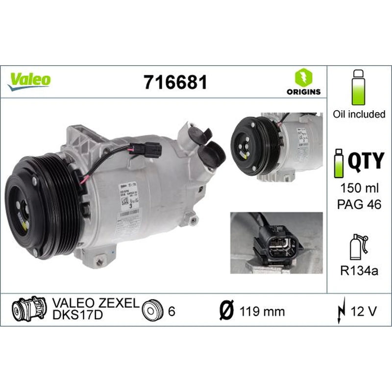 Valeo Air Conditioning Compressor 716681