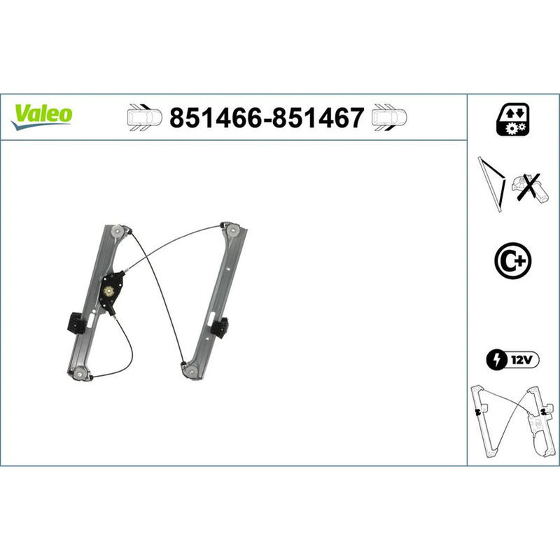 Valeo Electric Window Regulator Lifter Left Front 851466
