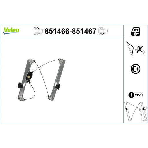 Valeo Electric Window Regulator Lifter Left Front 851466