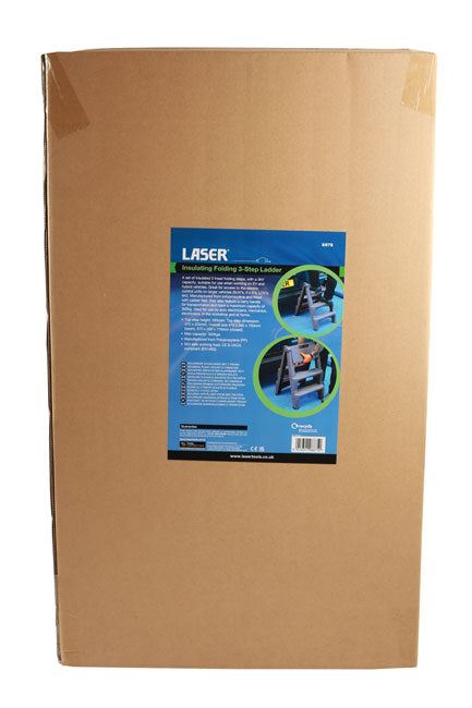 Laser Insulating Folding 3-Step Ladder Laser - Dynamic Drive